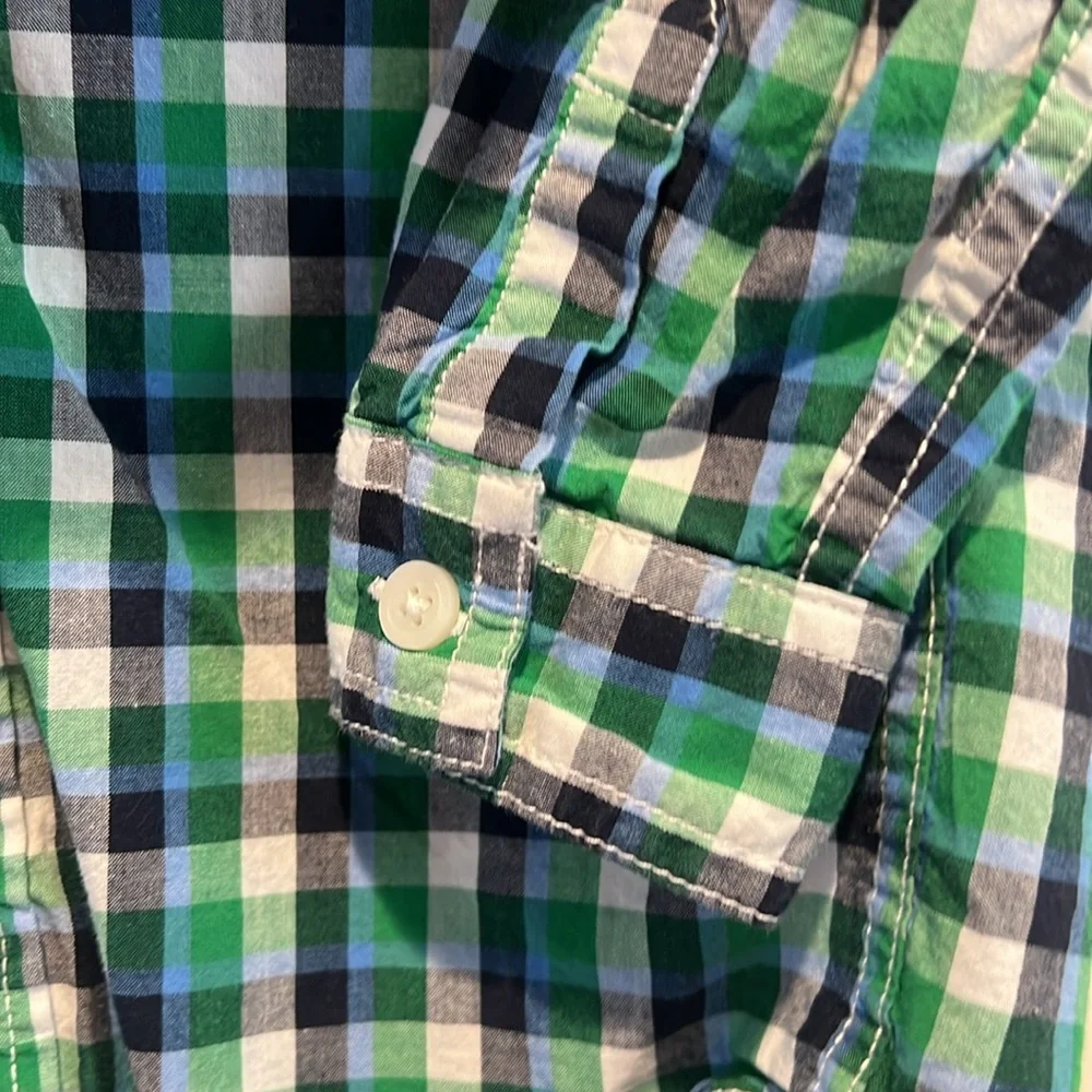 GYMBOREE boys dress shirt in Green and Blue checkered button down